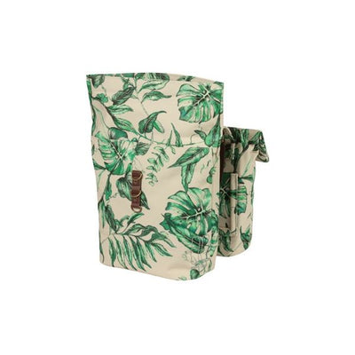 Basil Ever-Green sacoche double pour vélo, PET recyclé, fermeture pliante résistante à l'eau, unisexe, vélo, beige sablonneux