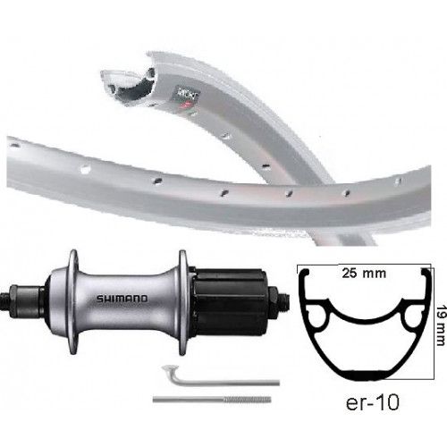KGS Roue arrière 28 pouces (622) Cassette en argent de jante 8-10 PURTAGES DE VITESSE