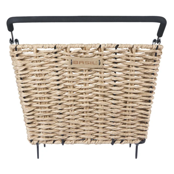 Panier de vélo de basilic Cento Rattan Look multi-systèmes 40 x 25 x 12 cm - Merdoiselle