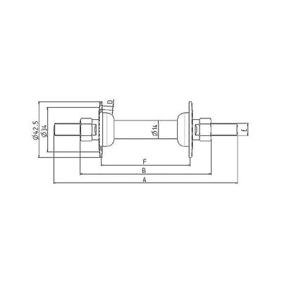 Marwi Fore Hub 412 36 trous 100 mm construit -in largeur chromé