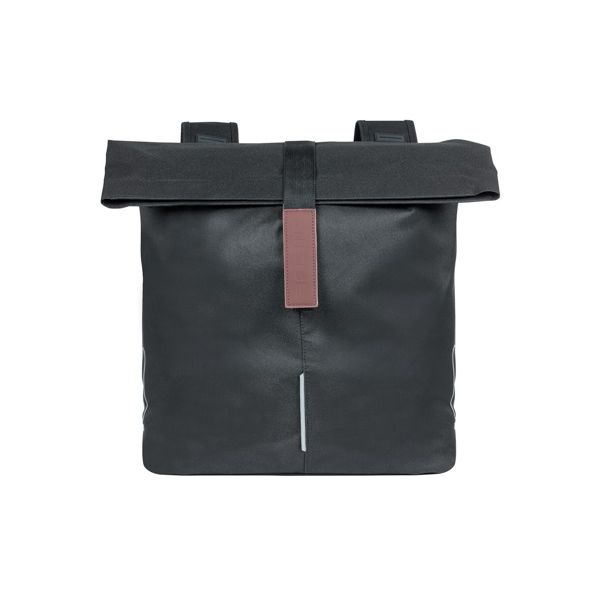 Basil City sacoche double pour vélo - polyester hydrofuge - noir - système de pont universel - 28-32L