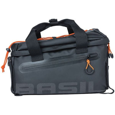 Basil Miles Sac à bagages - sac à vélo sportif pour hommes et femmes - noir orange - imperméable - 7 litres