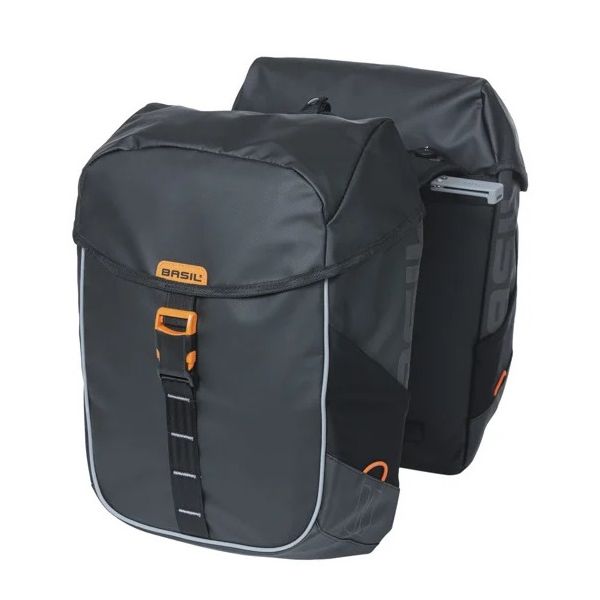 Sac à vélo de basilic Double Miles Tarpaulin Black Orange Mik 34L