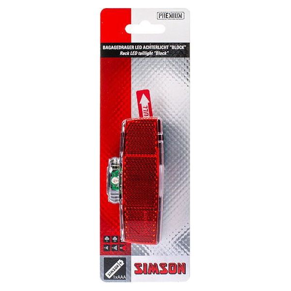 feu arrière Bloc led batterie porte-bagages rouge