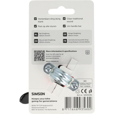 Simson cloche dingdong moyen chrome 60mm