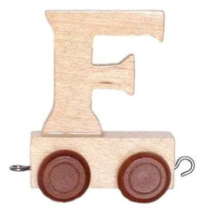 BONGERS jouet en bois lettre f avec roues 6 cm de haut