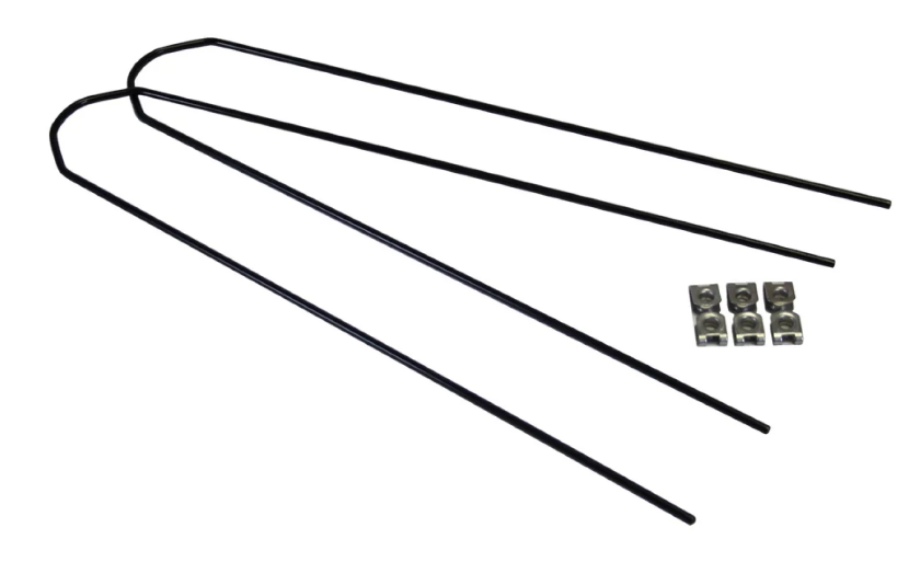 Kgs jeu de tiges de garde-boue en acier inoxydable 28 pouces avec clips noir