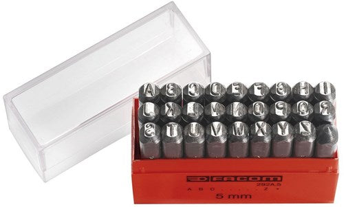 Facom 292a lot de 26 lettres perforatrices 8mm - 292a.8