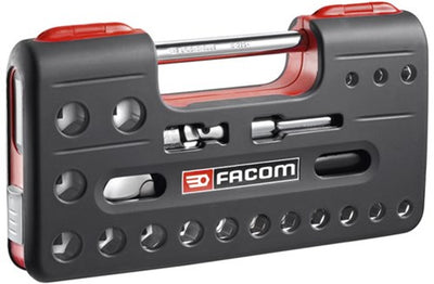 Facom compact 3 8 jeu de douilles 6 pans, à cliquet avec tête anti-poussière