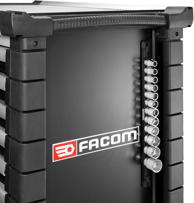 Jeu de douilles Facom ogv® | 1 2" 6 côtés | 12 pièces sur rail - s.40egrppb