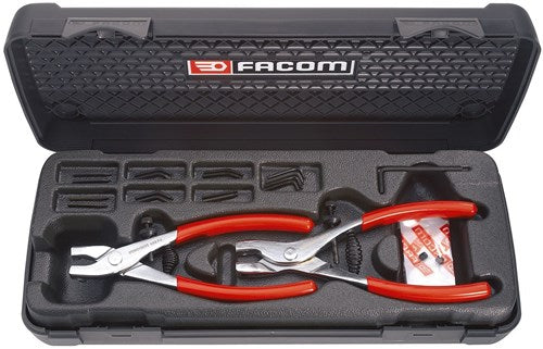 Jeu Facom de pinces à circlips intérieur-extérieur + mors mobiles