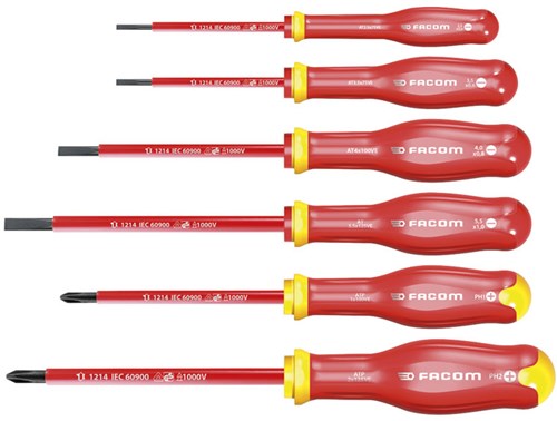 Facom jeu de 6 tournevis 1000v slot ph - atpve.j6pb