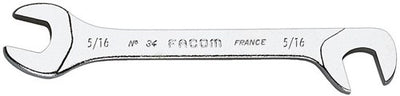 Clé à fourche micromécanique Facom, mors coudés 15° et 75° 13 32' - 34.13 32