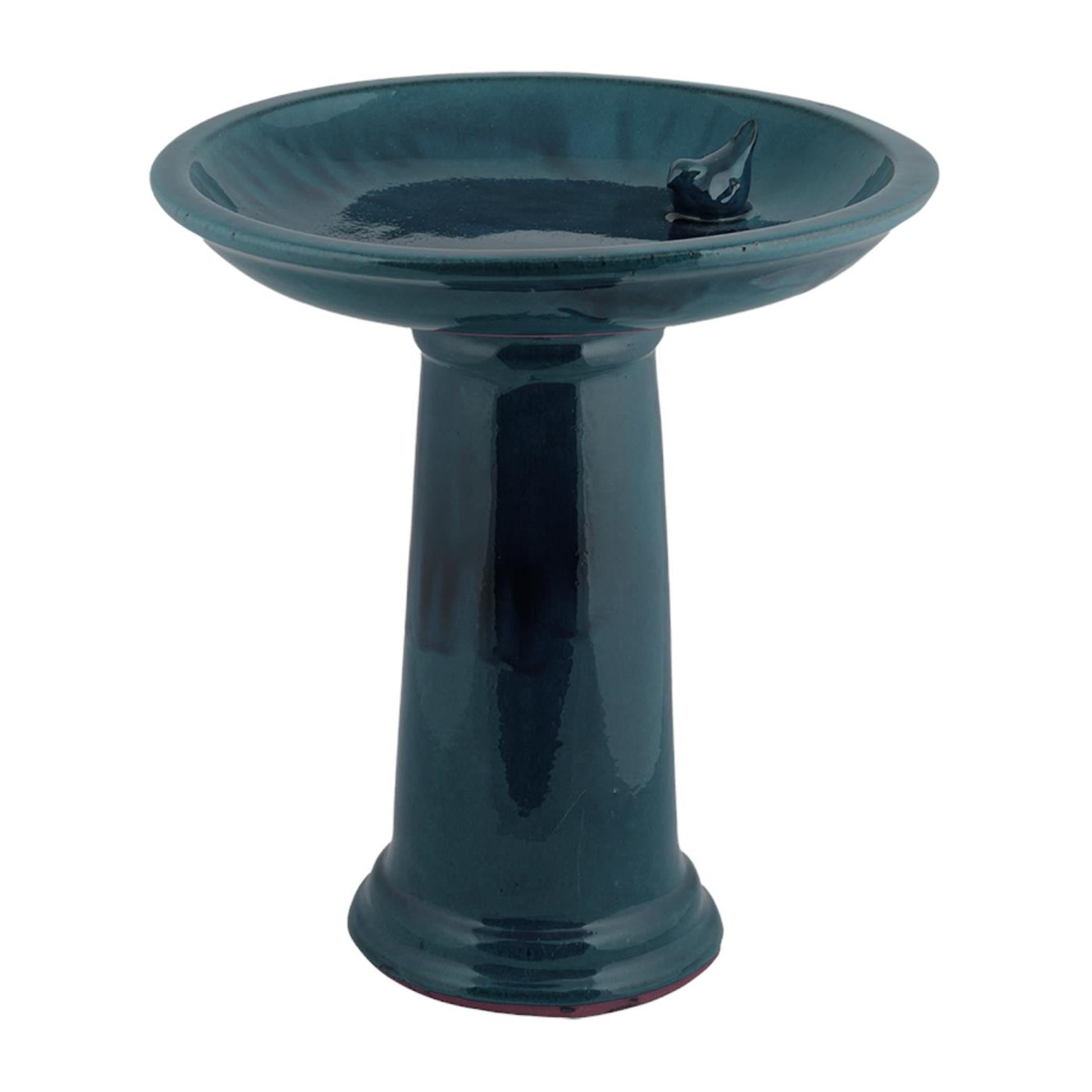 Bain d'oiseaux design Esschert sur pied essence