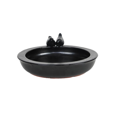 Esschert design bain d'oiseaux en céramique gris
