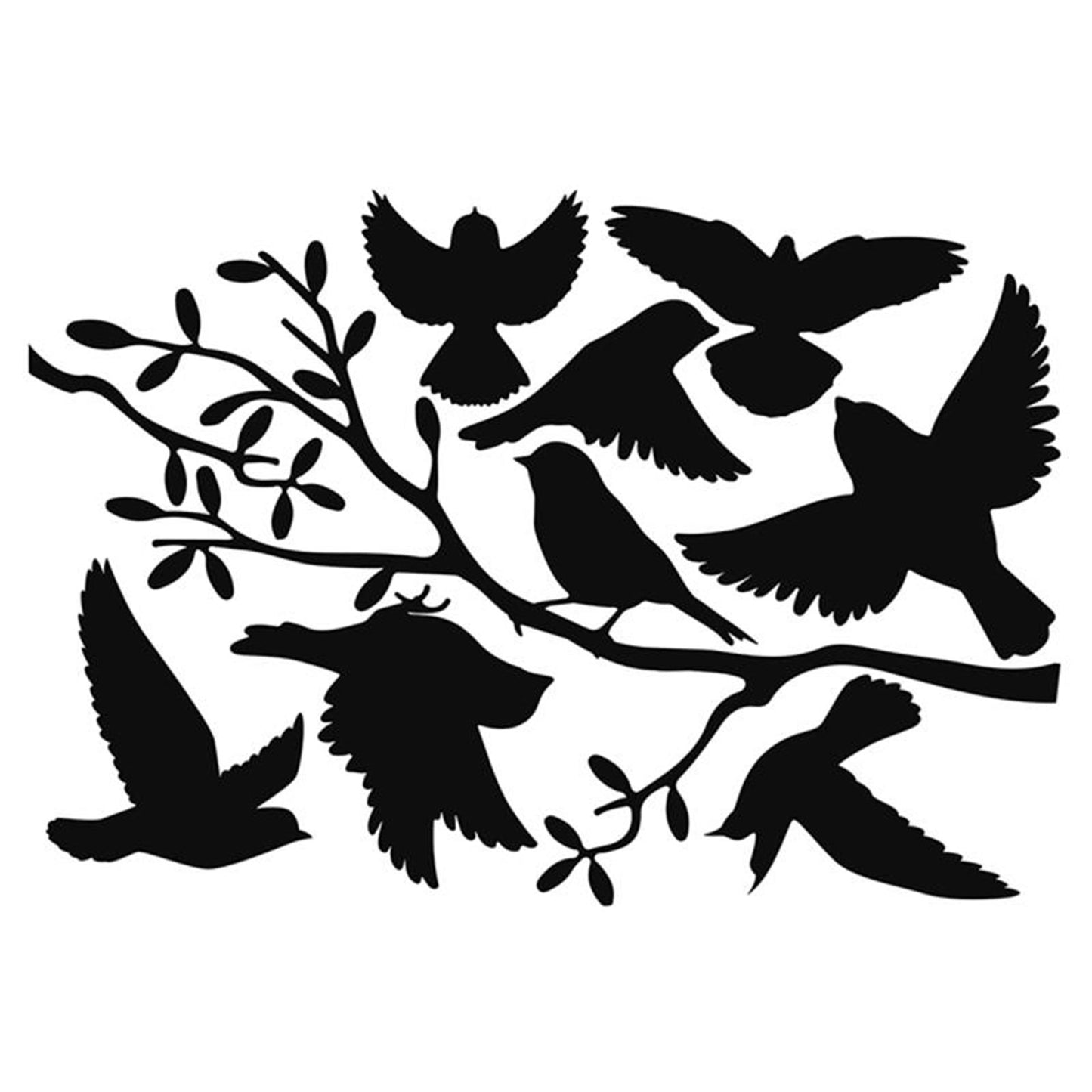 Esschert stickers pour fenêtre design oiseaux sur branche