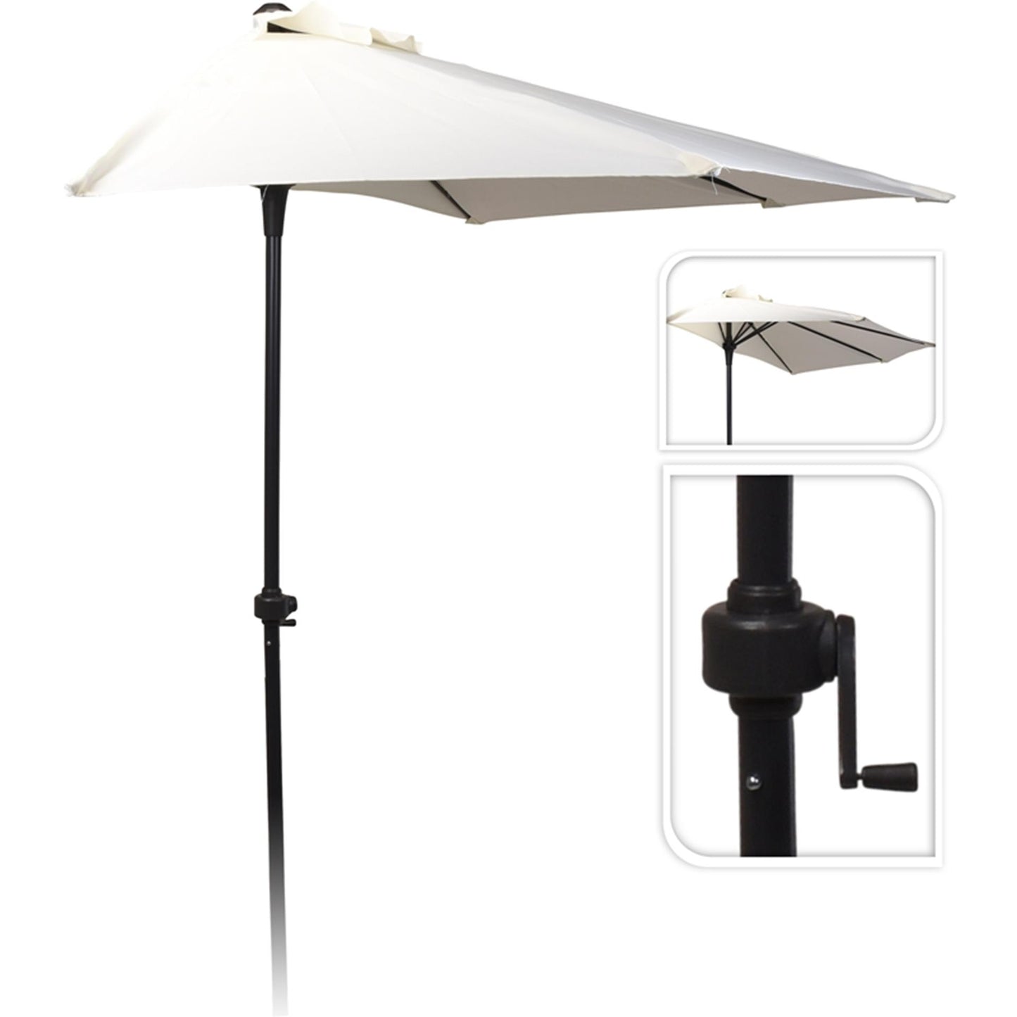 Parasol de jardin Pro demi-rond ø250cm