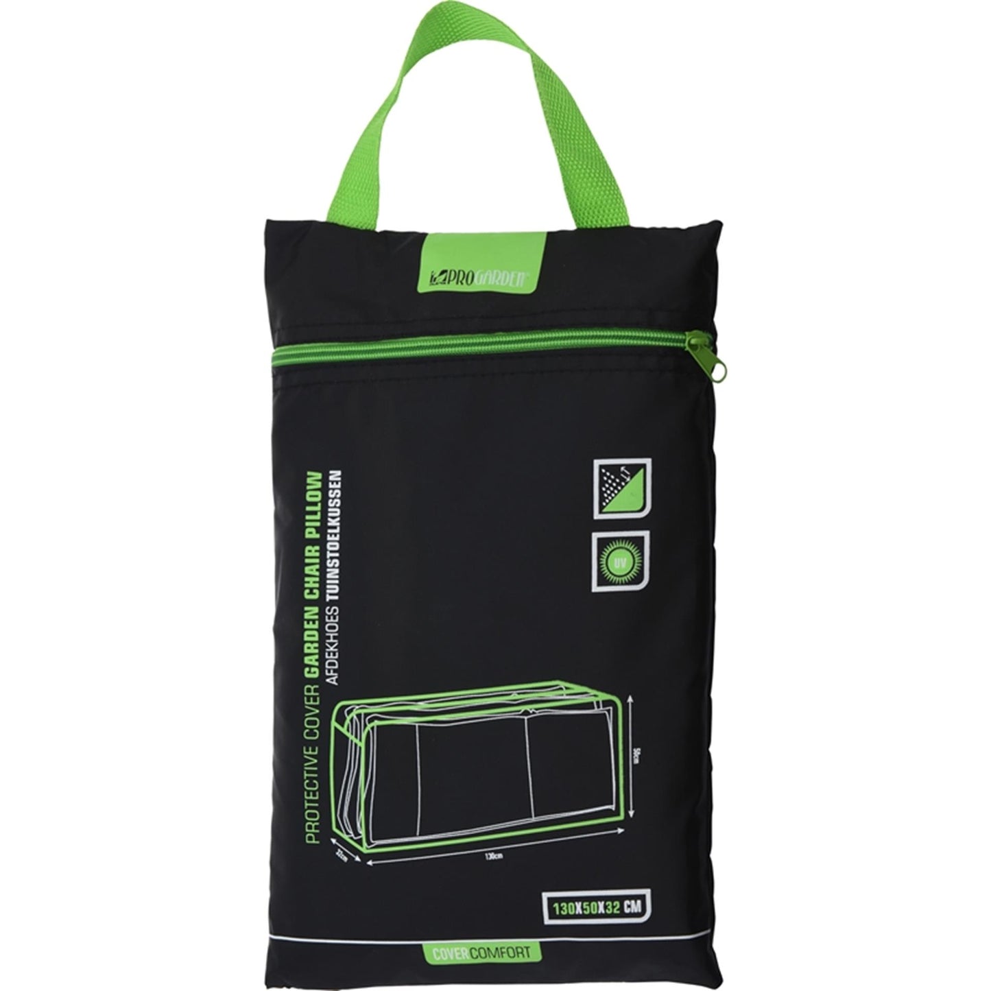 Pro coussin de coussin de jardin jardin 130x50x32 noir