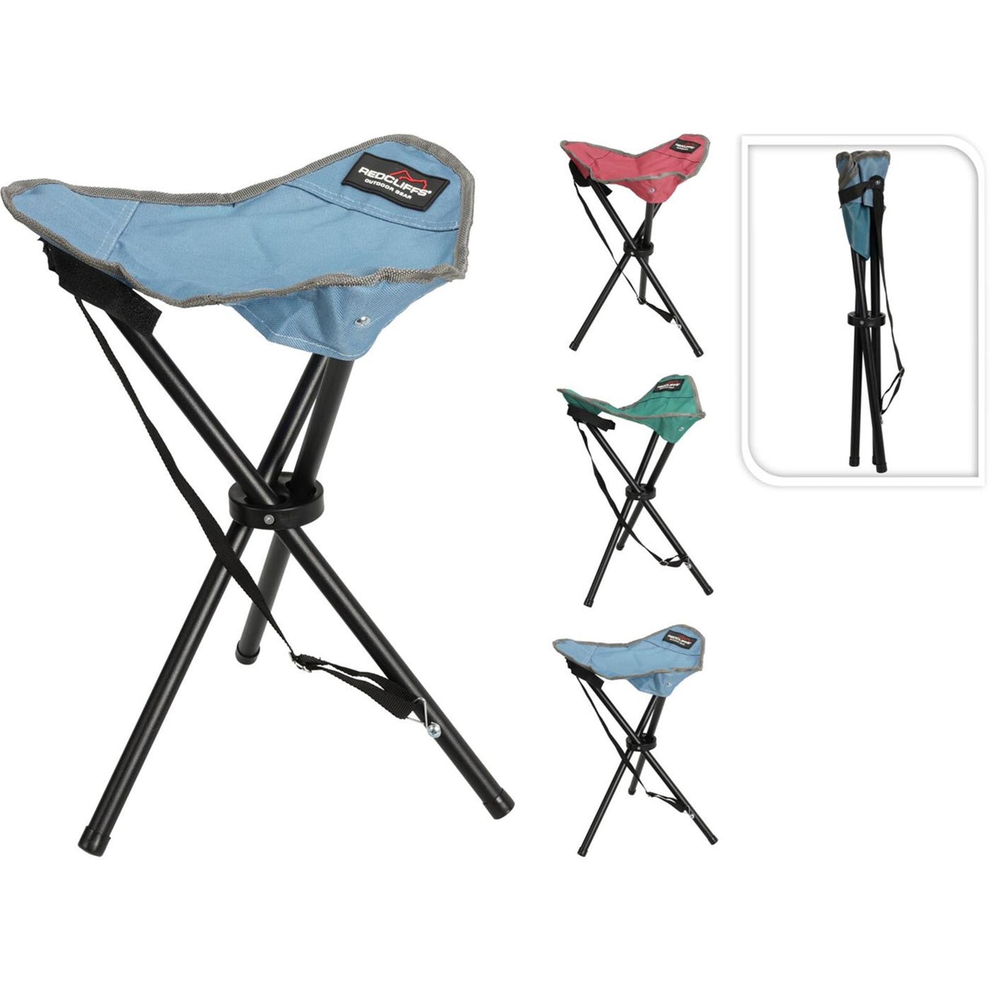 Tabouret pliant Redcliffs en métal 3 axes. couleur