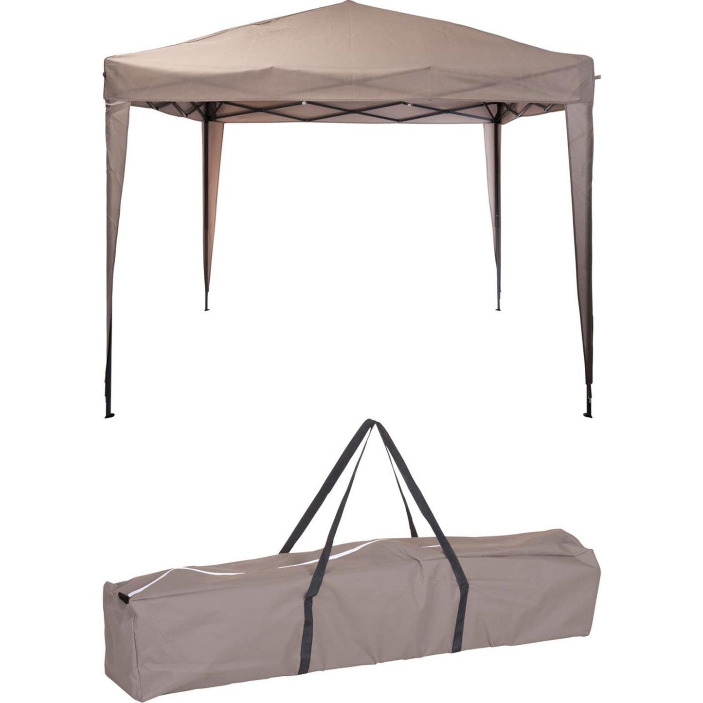 Tente de fête pliable 300xh250cm taupe