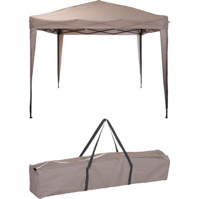 Tente de fête pliable 300xh250cm taupe