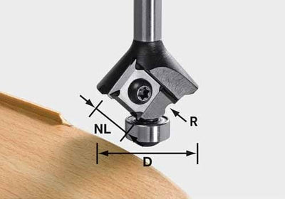 Festool accessoires couteau tournant coupe-arrondi hw s8 hw r1 d28 kl12.7ofk - 499811
