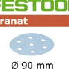 Festool accessoires disques abrasifs stf d90 6 p220 gr 100 | 497370