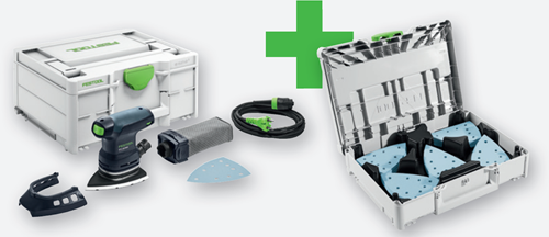 Ponceuse delta Festool dts 400 req gr-sys p | systainer 3 - 578208 rempli de papier de verre granat