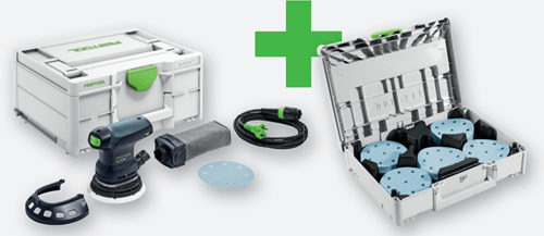 Festool ets 125 req gr sys p ponceuse excentrique | avec papier de verre rempli de grenat systainer 3 - 578202