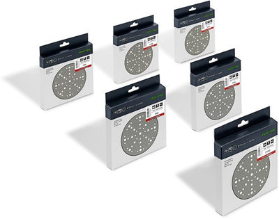 Festool stf d150 jeu de disques abrasifs 48 degrés | 6 pièces | granulés p60 80 120 180 220 320 - 578166
