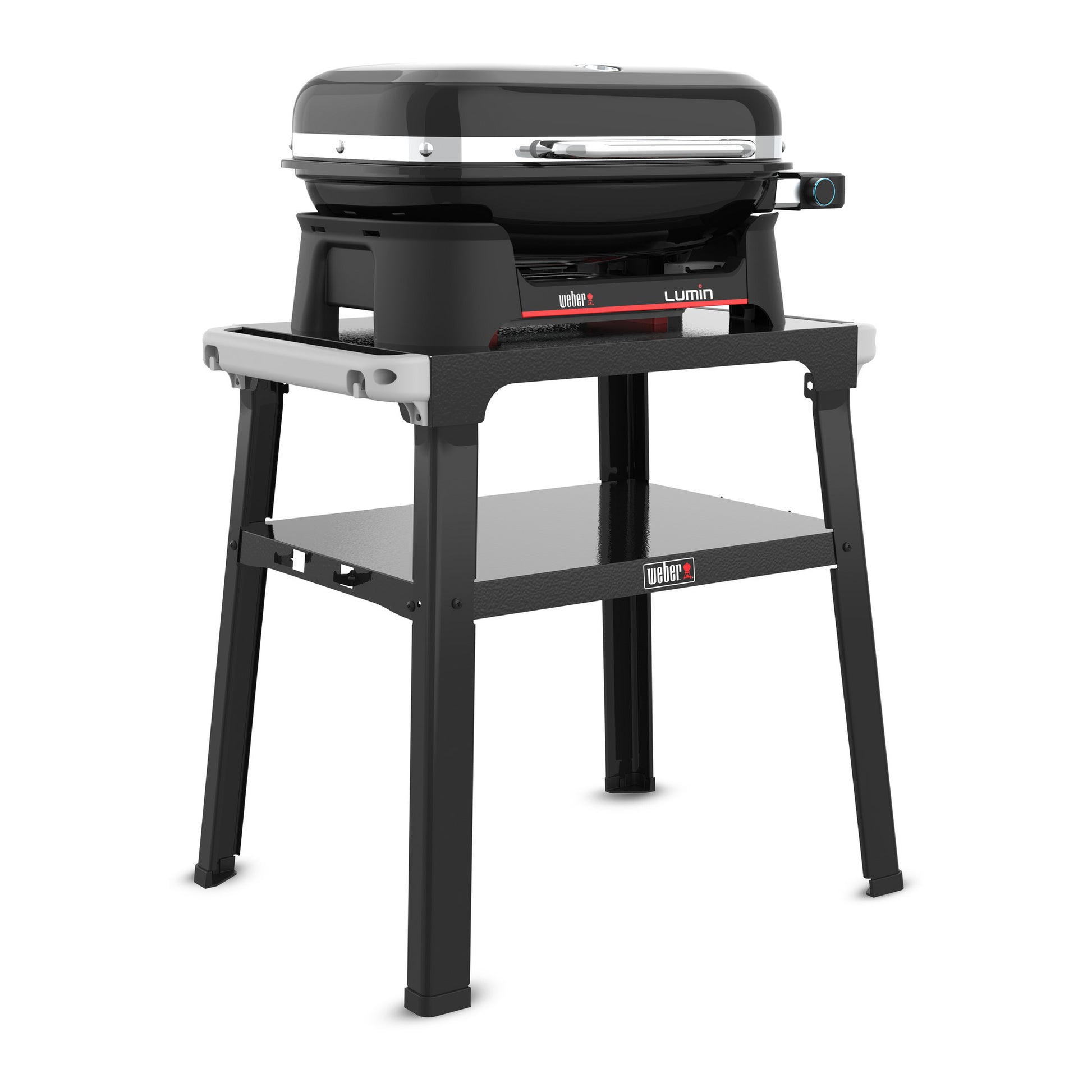 Barbecue électrique extérieur compact Weber lumin avec socle (noir, 4 à 6 personnes, surface de grill 1561 cm²)