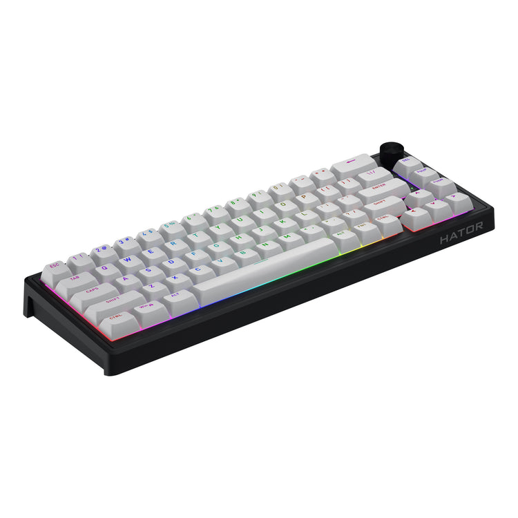 Hator skyfall mag ultra 8k, clavier de jeu (noir, disposition américaine, hator aurum ice, 65%, rgb, double-shot pbt, hot-swap)
