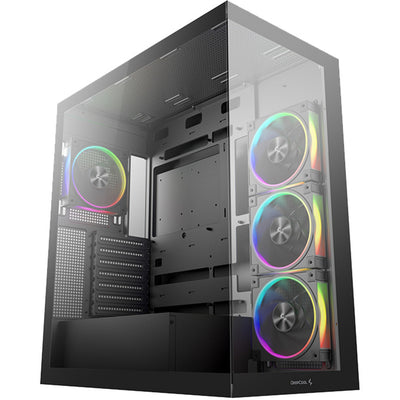 Boîtier tour midi Deepcool CG580 4f v2 (noir | 2x USB-A | 1x USB-C | RVB | verre trempé)