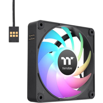Thermaltake ct120 ex argb sync ventilateur de refroidissement PC (pack de 3 ventilateurs) ventilateurs de boîtier (noir, 3 pièces, 120 x 120 x 25 mm, pwm)