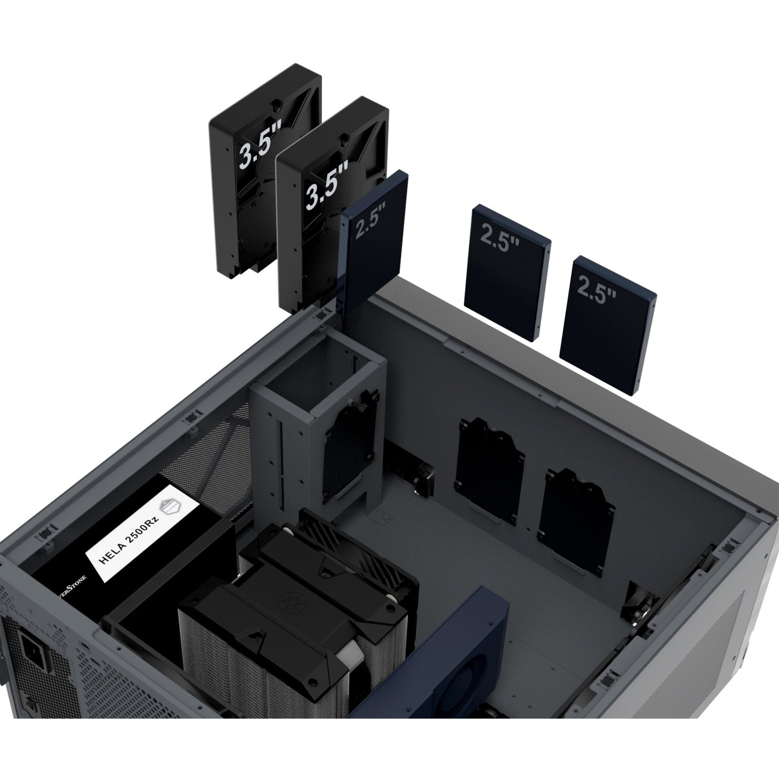 Boîtier Silverstone Crown 04 HTPC (gris foncé | 4x USB-A | 1x USB-C)