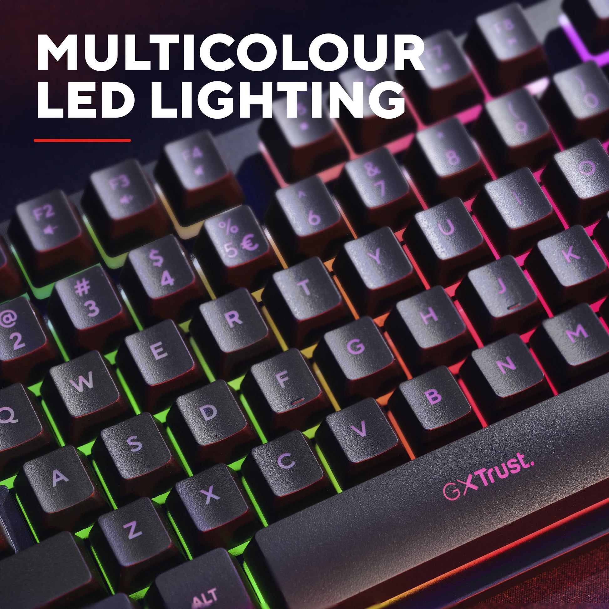 Clavier Trust GXT 833 Thado avec éclairage TKL, clavier de jeu (noir, disposition américaine, 80 % (TKL), RVB)