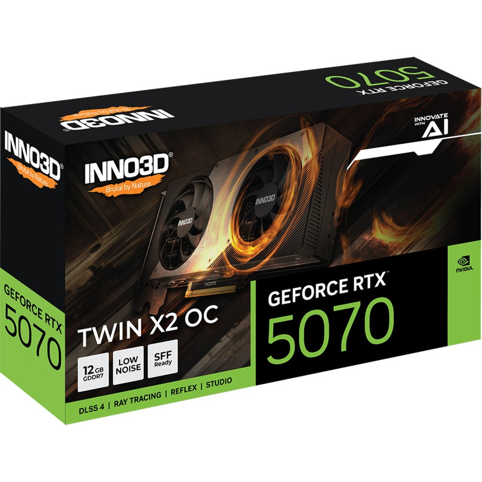 Inno3d N50702-12D7X-195064N GEFORCE RTX ™ 5070 TWIN X2 OC, ATX, 12 Go, GDDR7, 192 bits, 672 Go S