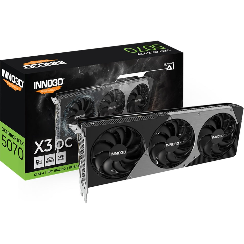 Inno3d N50703-12d7x-195064L GEFORCE RTX 5070 X3 OC, 12 Go, GDDR7, 192 bits, 28 Gbps, 672 Go S, 650W