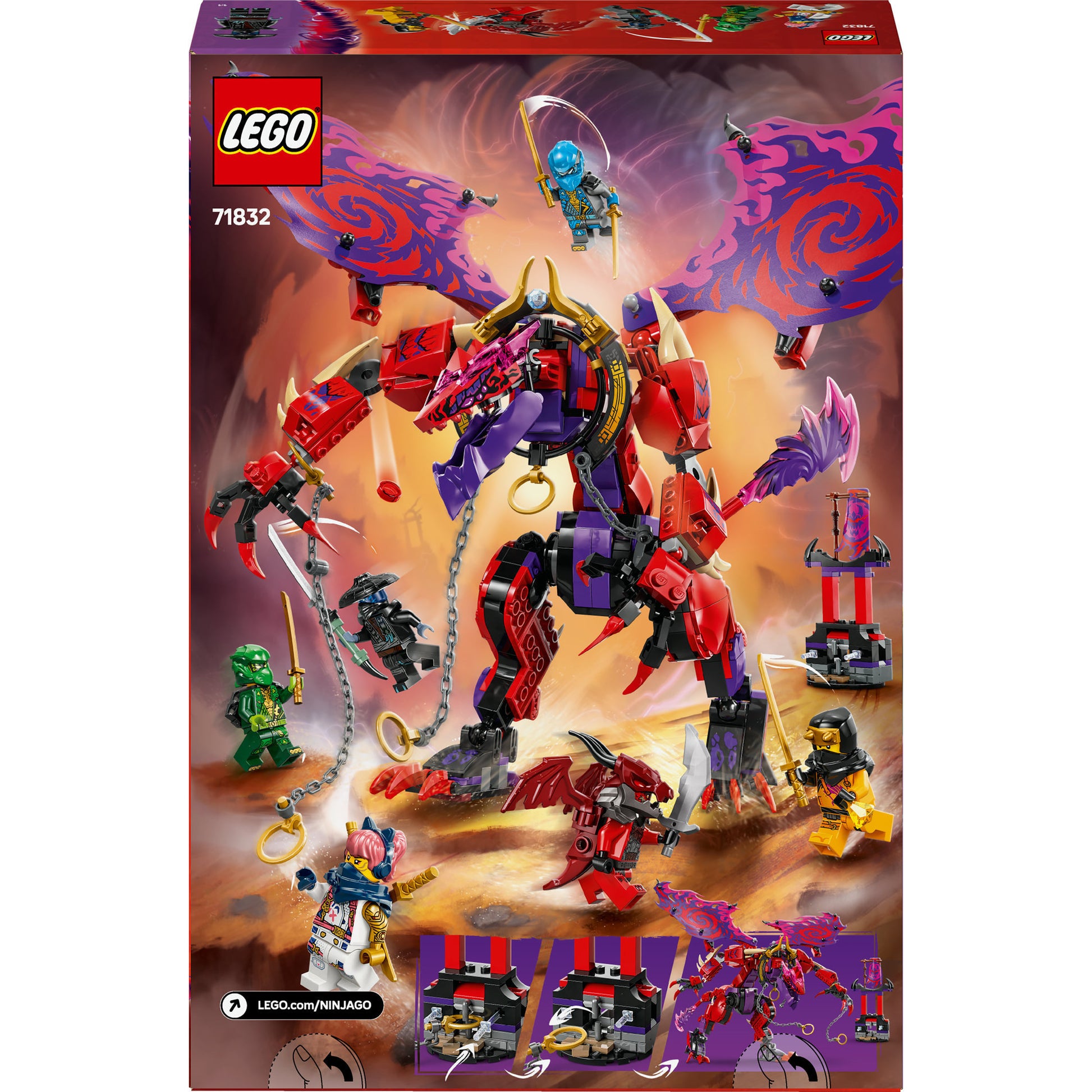 Lego 71832 Ninjago Lightningtand Dragon de Chaos