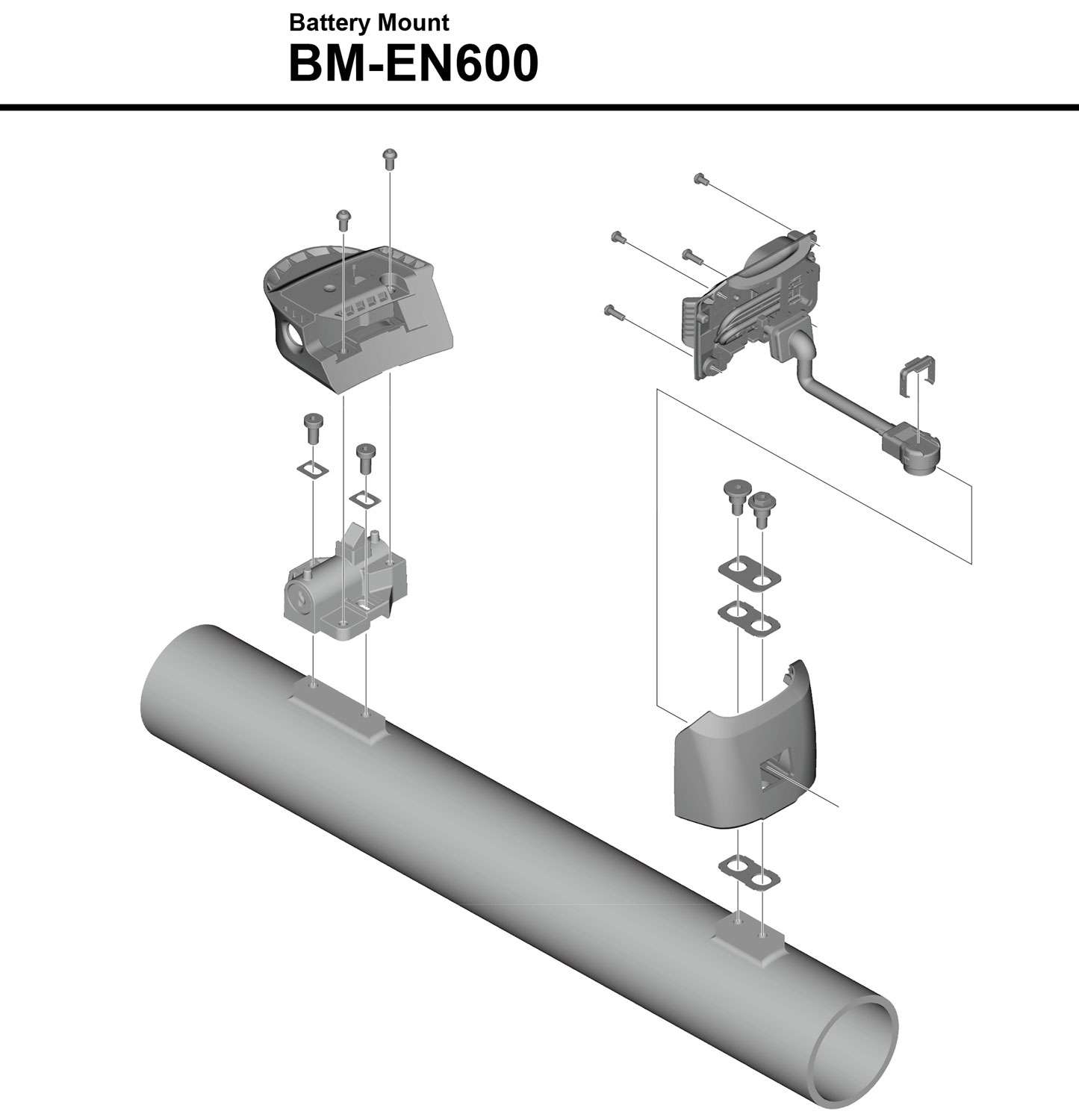 Support de batterie Shimano steps bm-en600 pour tube diagonal