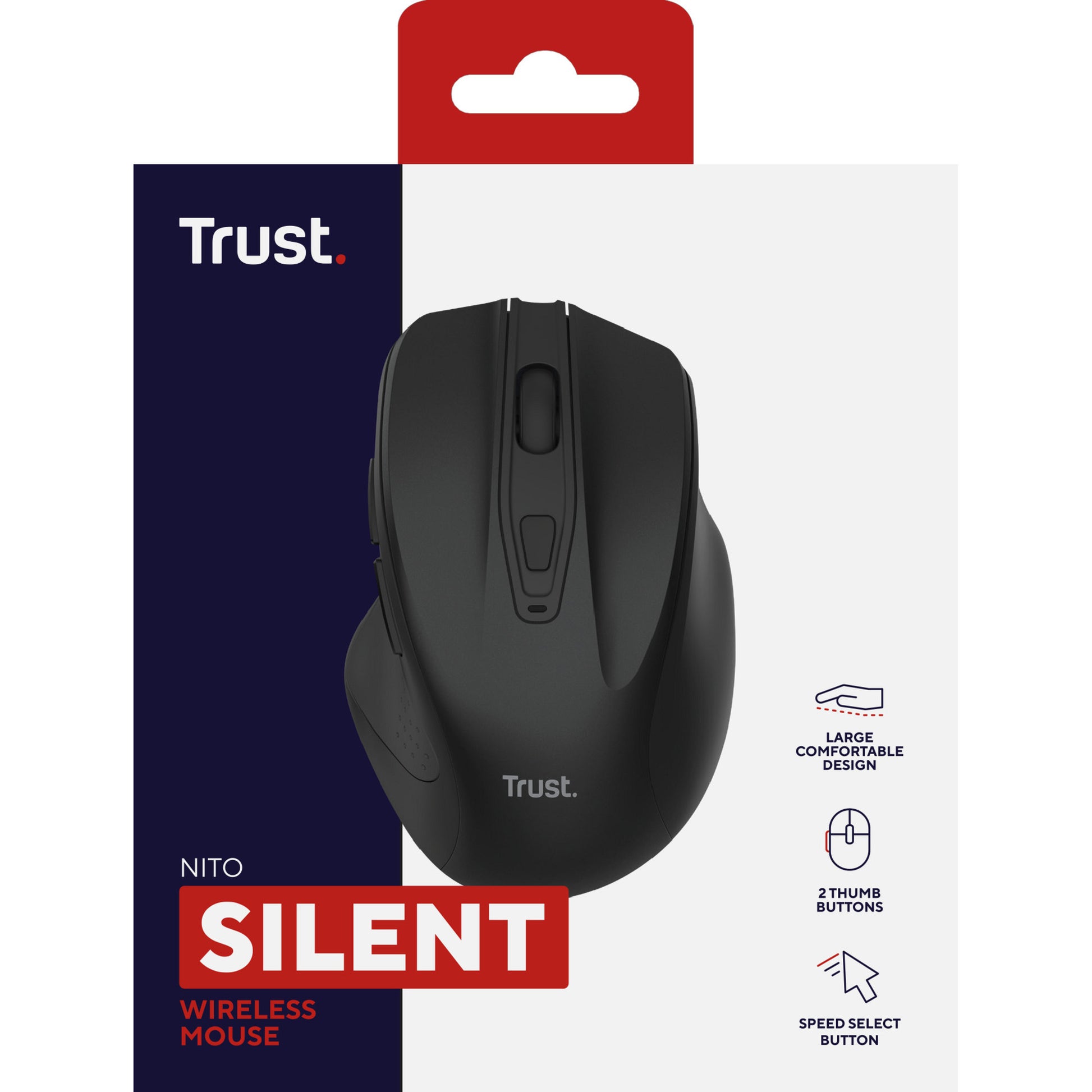 Souris sans fil silencieuse Trust Nito (noir, 800 - 2 200 dpi)