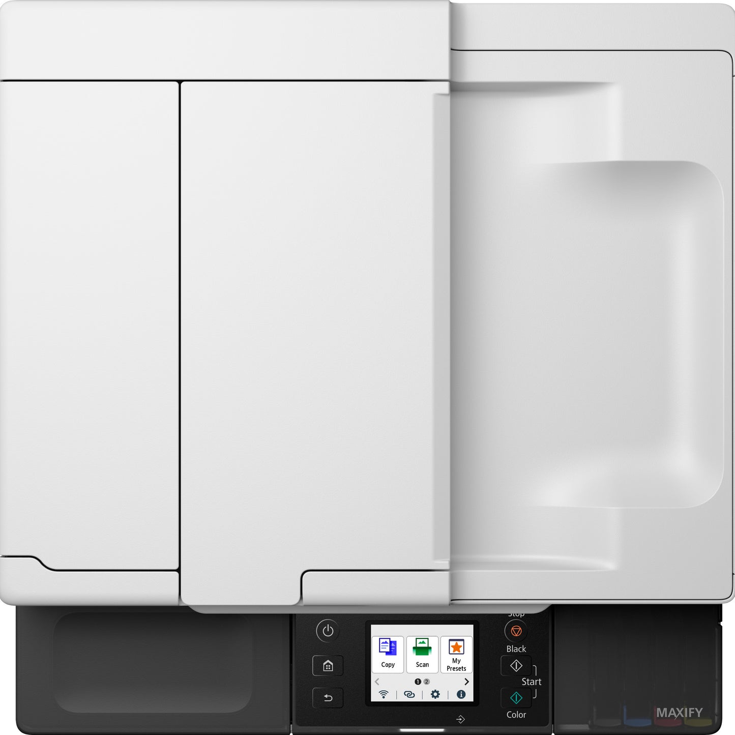 Imprimante à jet d'encre couleur Canon maxify gx2051 avec imprimante à jet d'encre tout-en-un rechargeable à méga réservoir avec fonction de télécopie (blanc, impression, copie, numérisation, télécopie, Wi-Fi)