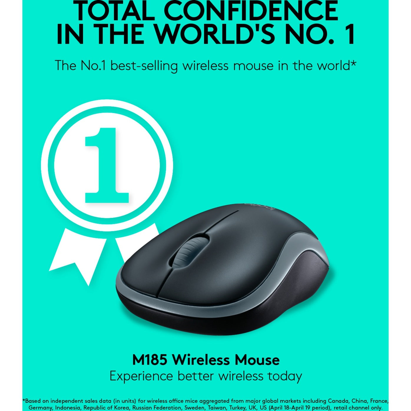 Souris sans fil Logitech m185 (bleue, vente au détail)