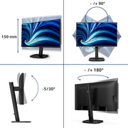 Moniteur Philips 24b2u3601 00 23,8 (noir, HDMI, port d'affichage, USB-C, LAN, audio, 120 Hz) - afbeelding 10