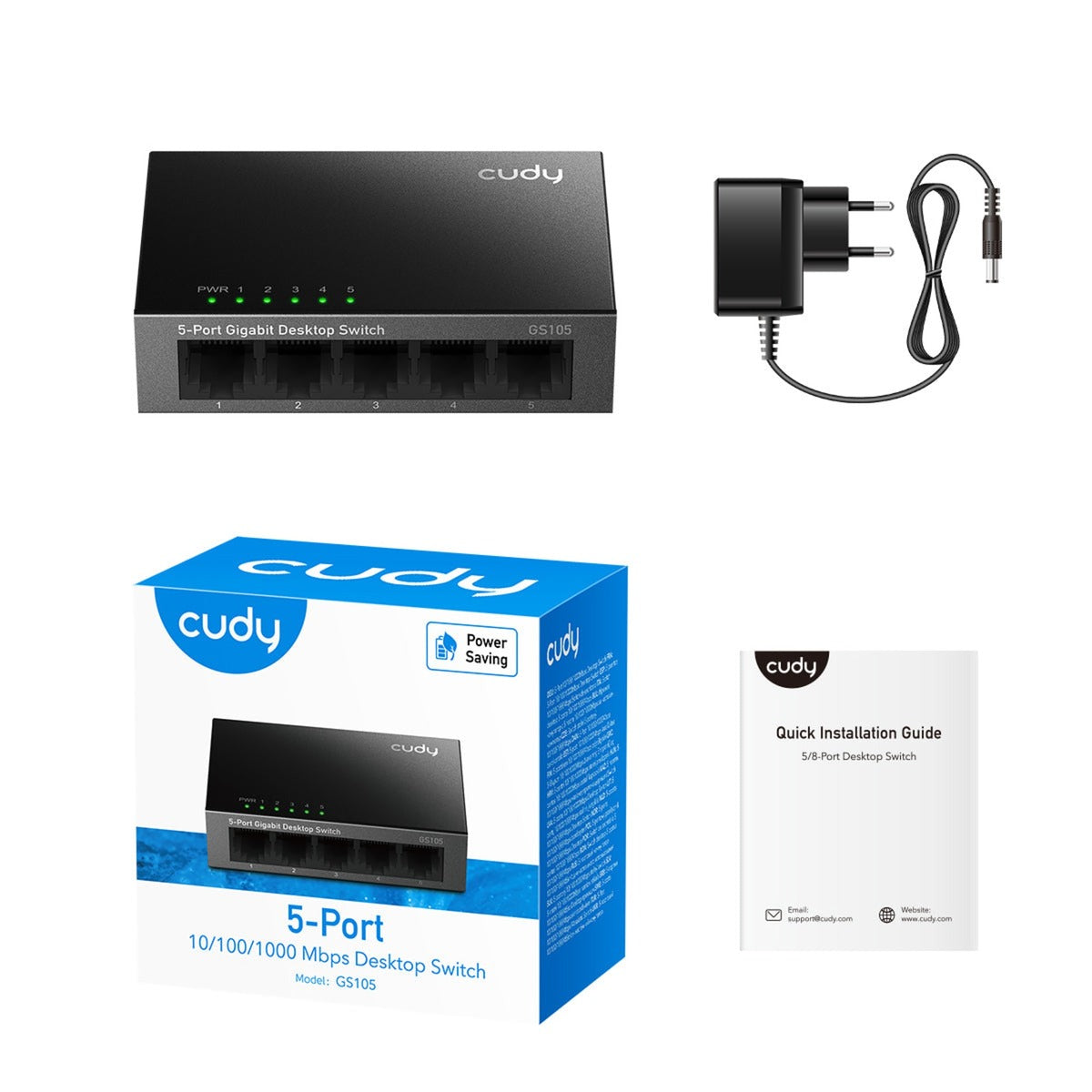 Cudy Interrupteur en métal de bureau Gigabit à 5 ports