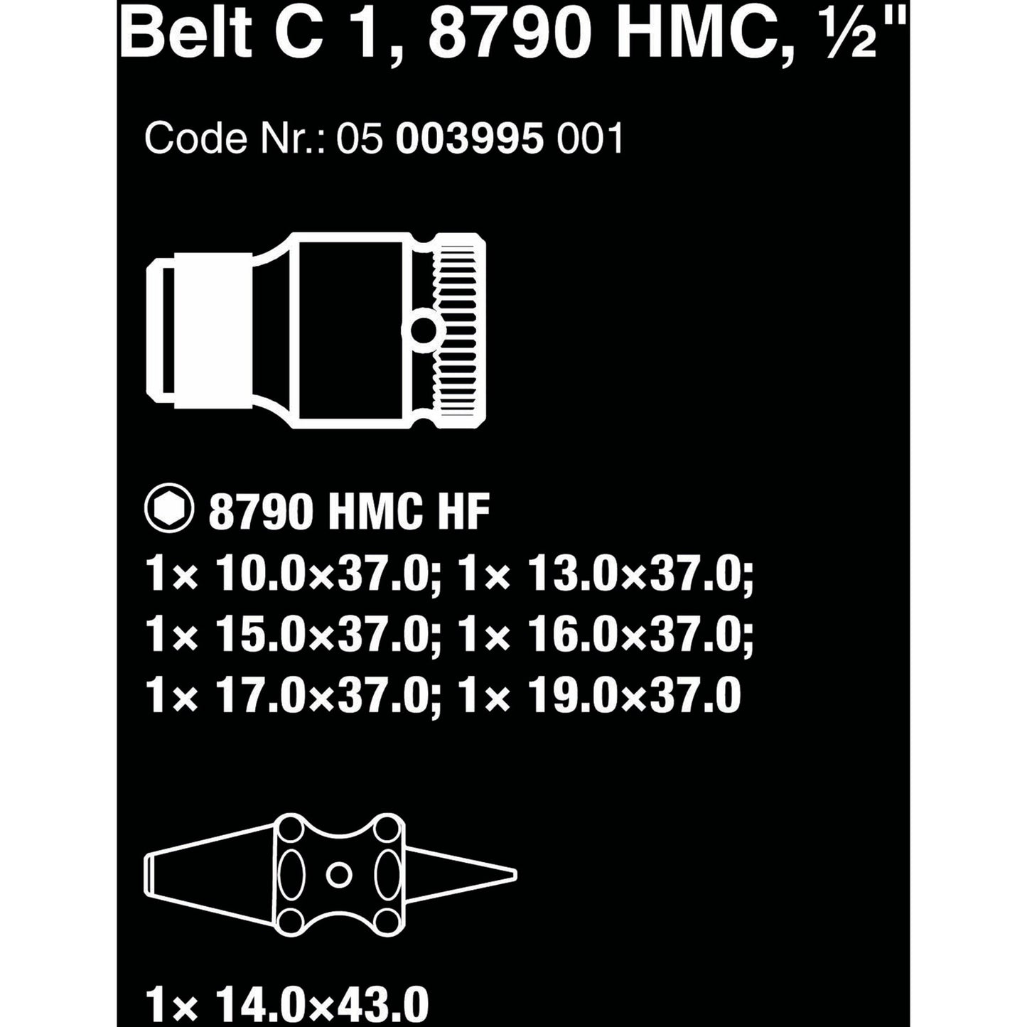 Ceinture WAA C 1 Ensemble de capuchon Zyklop, 1 2