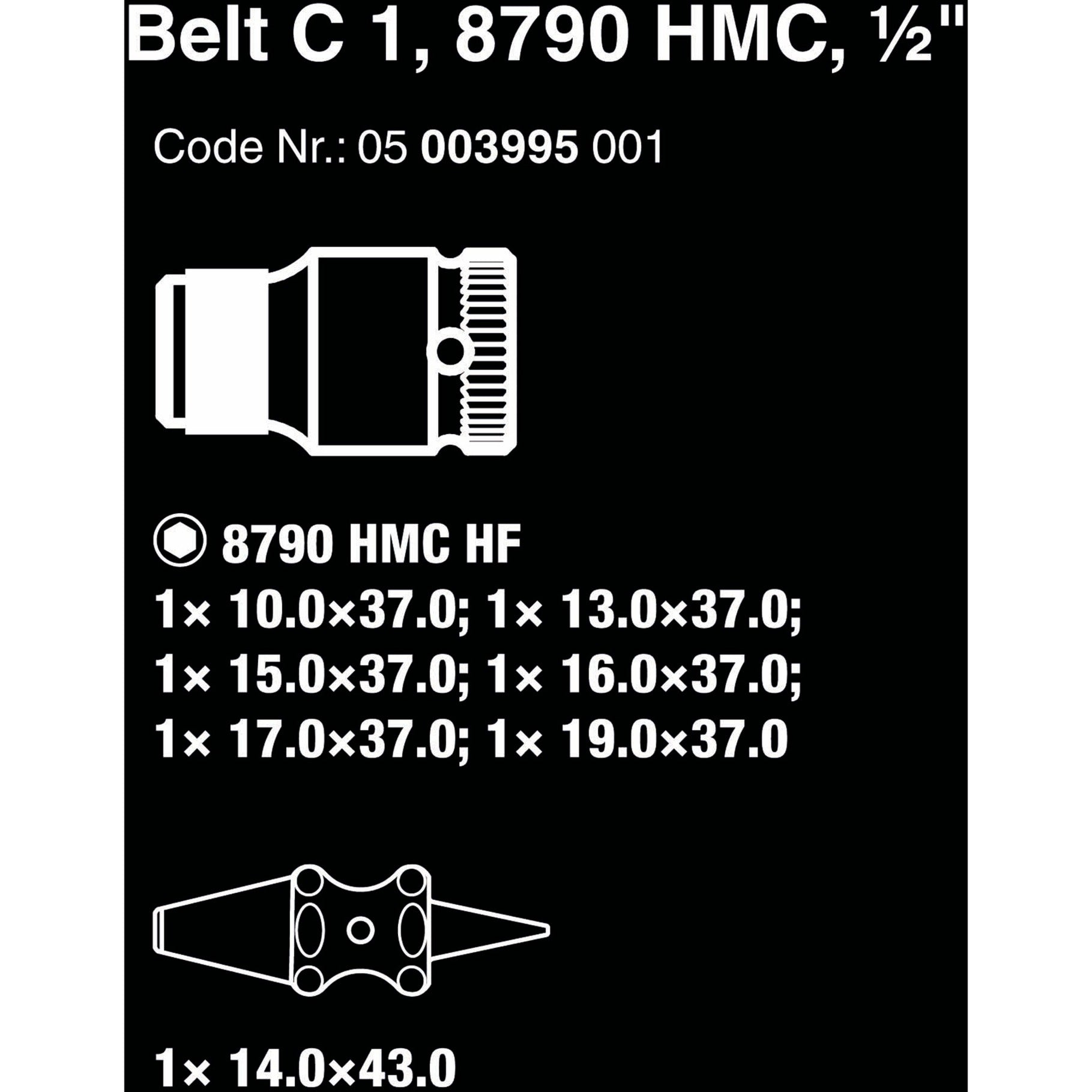 Ceinture WAA C 1 Ensemble de capuchon Zyklop, 1 2
