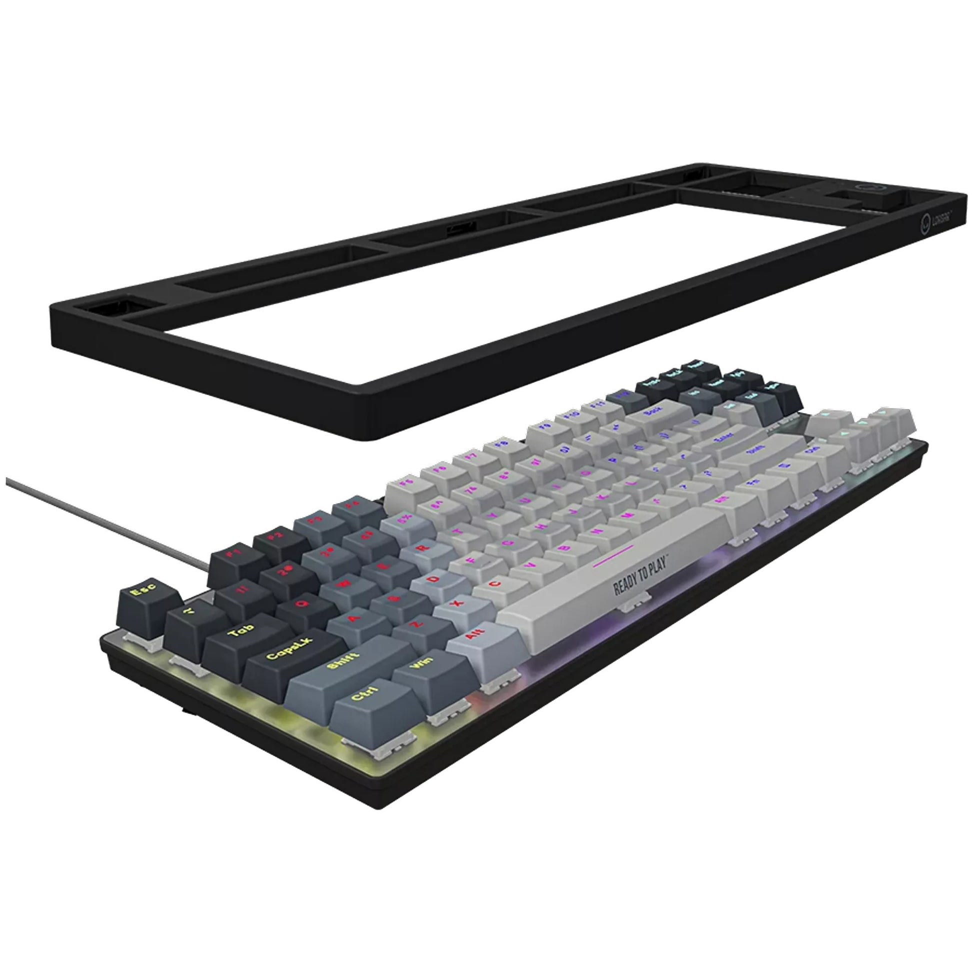 Lorgar azar 514tkl, clavier de jeu (blanc, disposition américaine, logar dream, tkl, rgb)