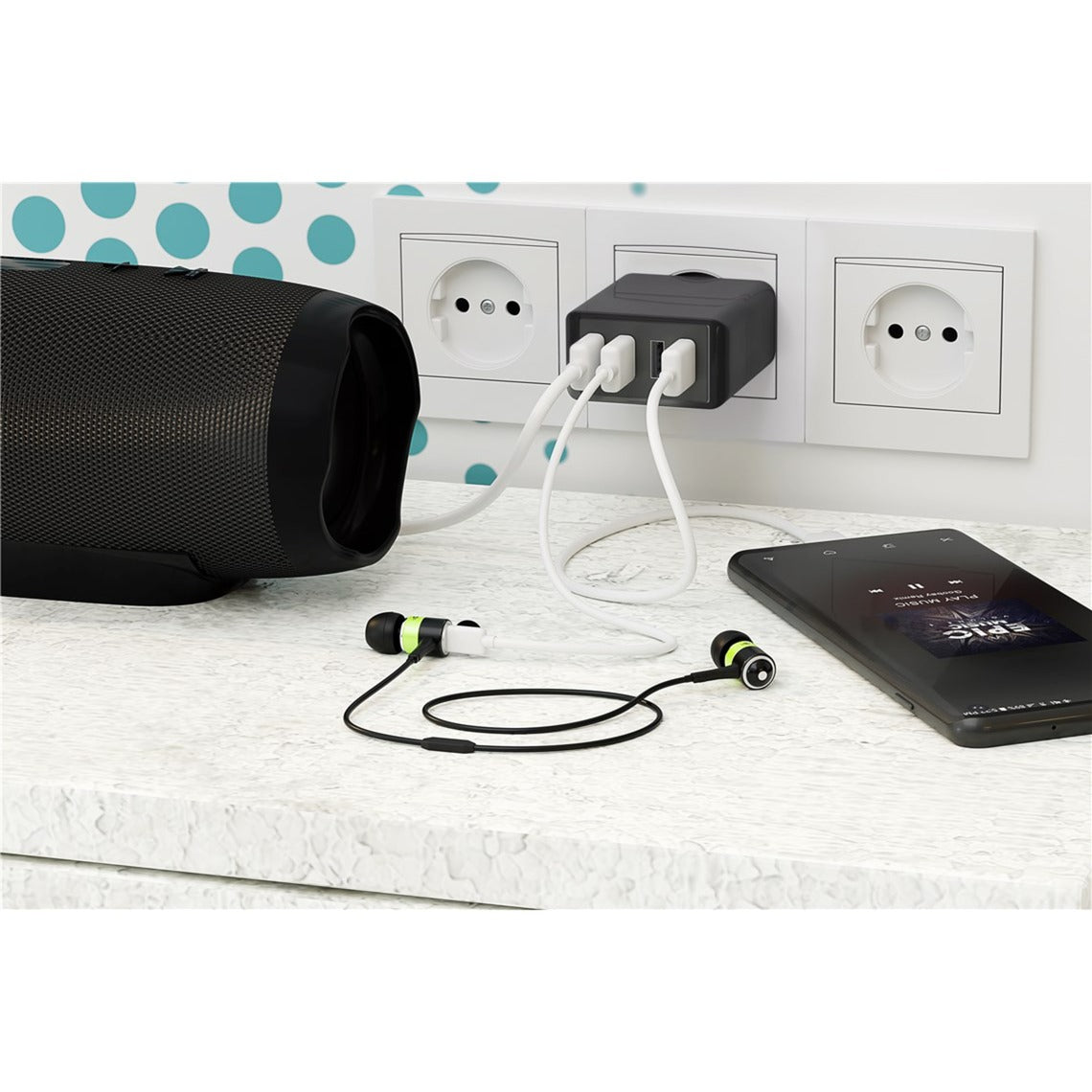 Chargeur USB 4 voies Goobay (30 W)