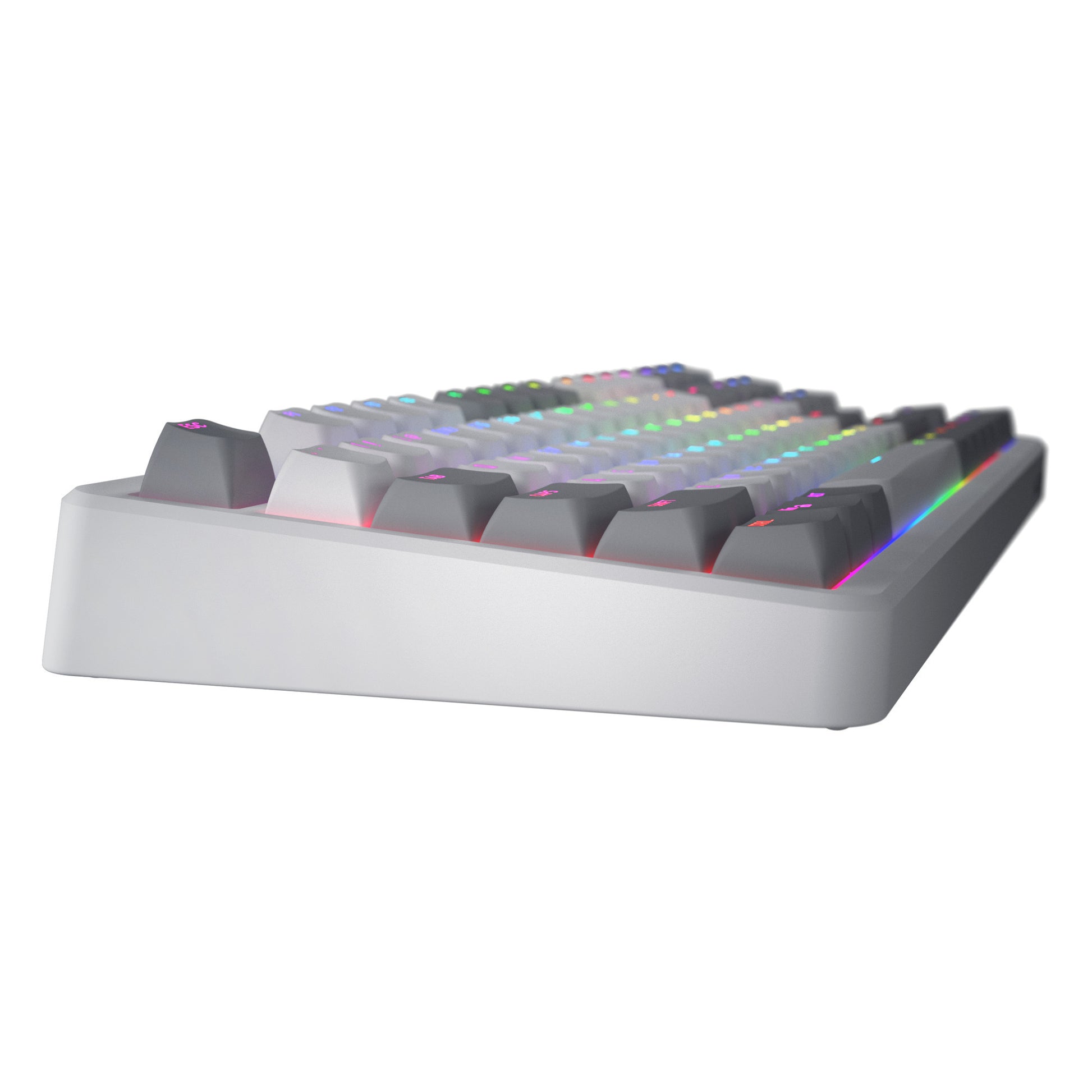 Hator rockfall 3 tkl sans fil, clavier de jeu (blanc, disposition américaine, hator aurum orange, RVB, touches PBT, hotswap, Bluetooth USB-C 2,4 GHz)